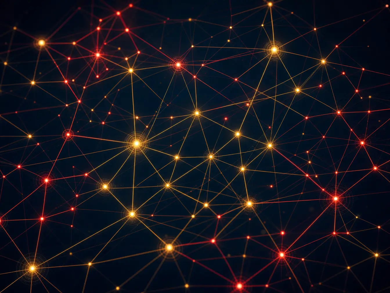 Abstract illustration of interconnected glowing network nodes representing network support services